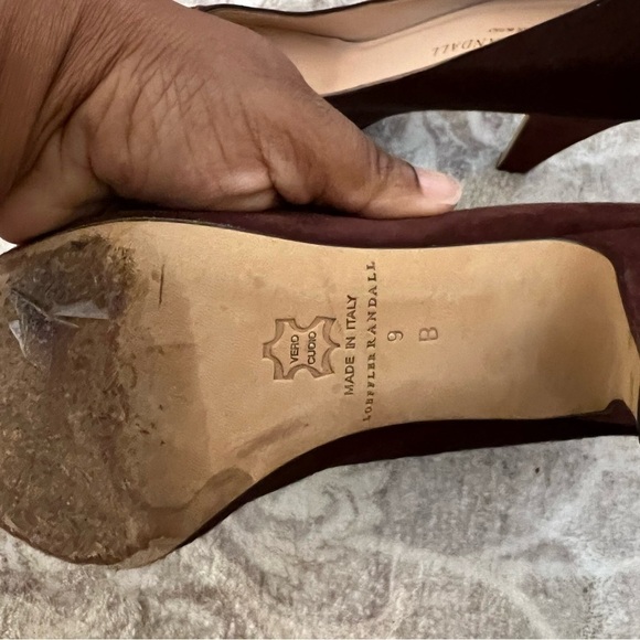 Loeffler Randall Brown Fur Suede Heels size 9 - Picture 6 of 12
